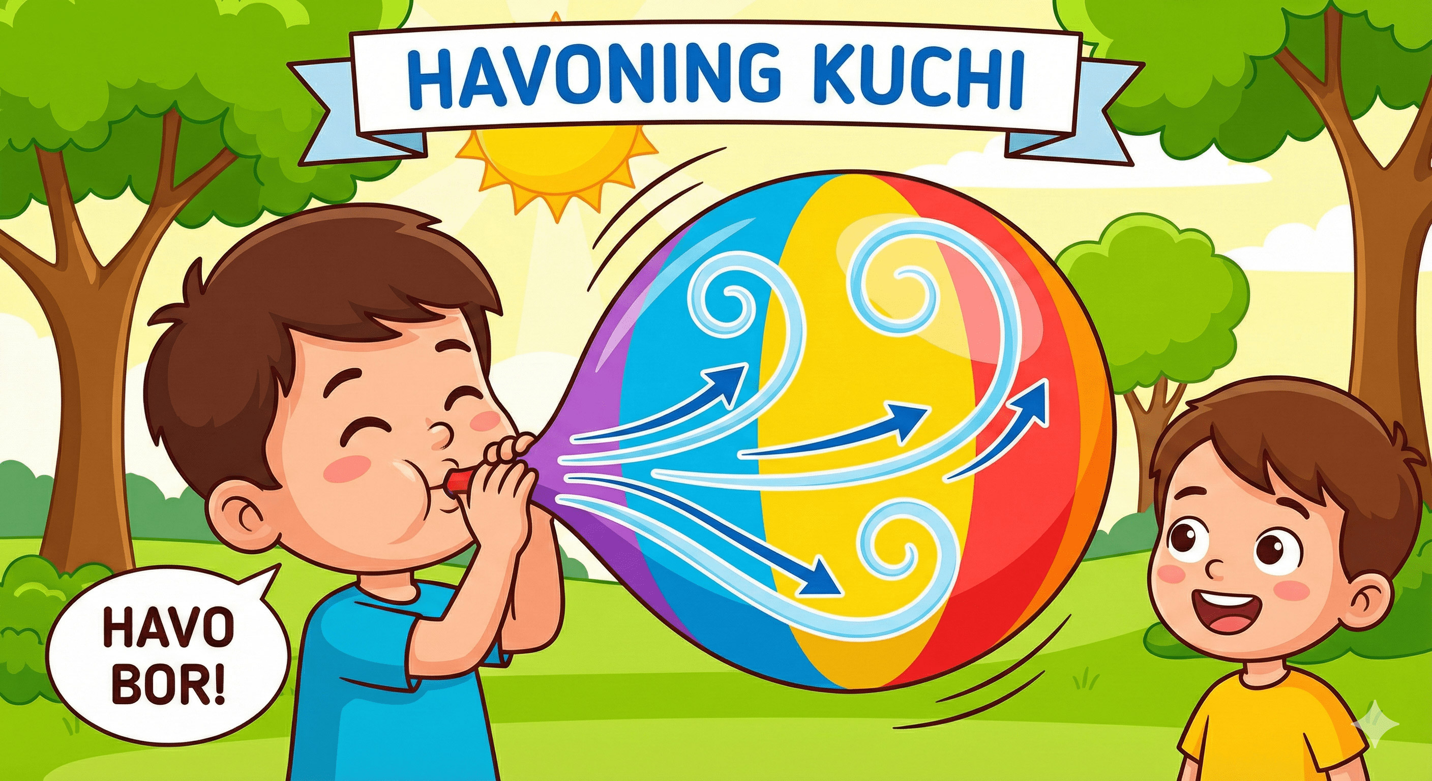 Bolalar toza havoda nafas olayotgani