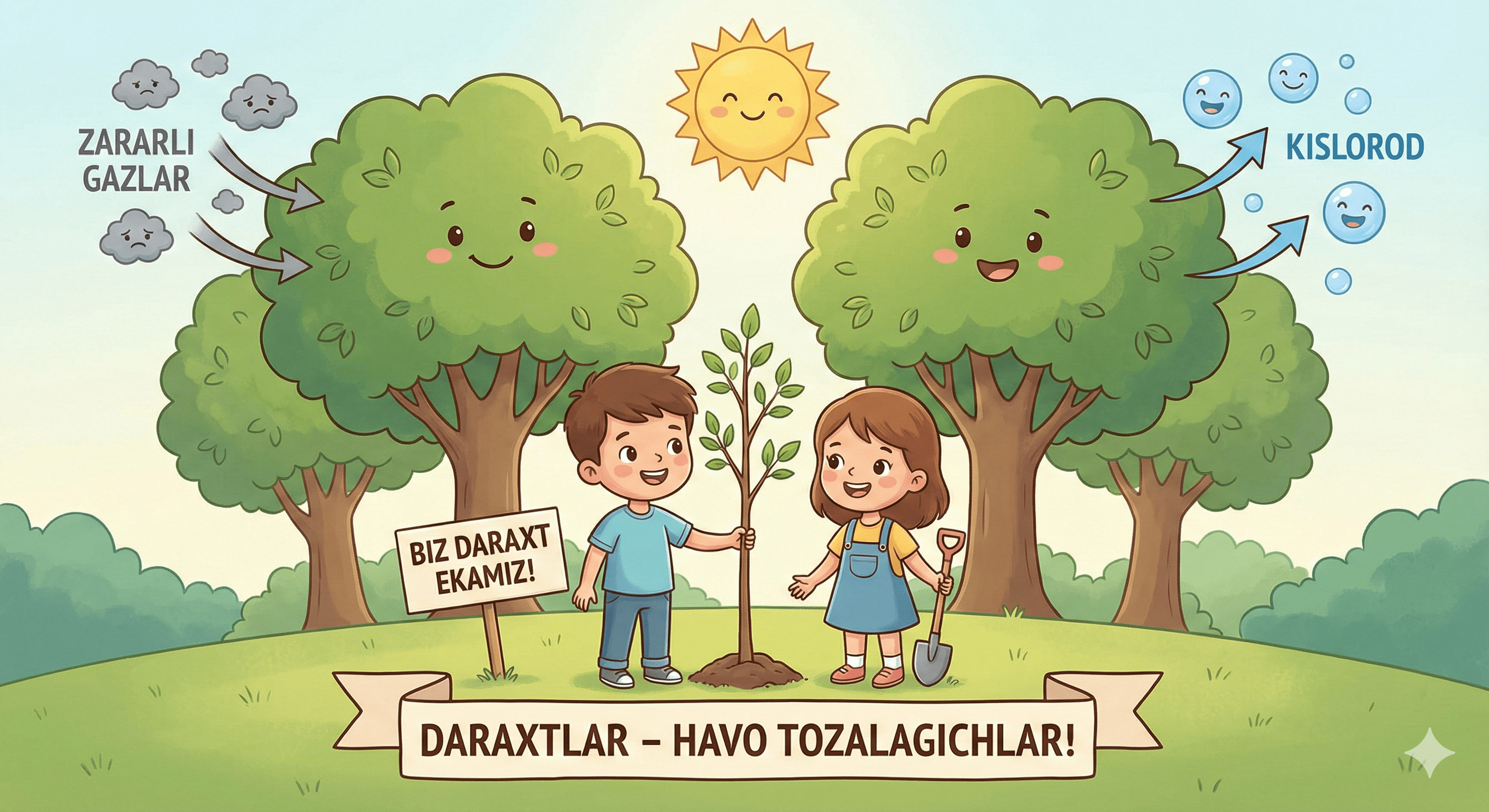 Toza va iflos havo tasviri, shahar va tabiat manzarasi