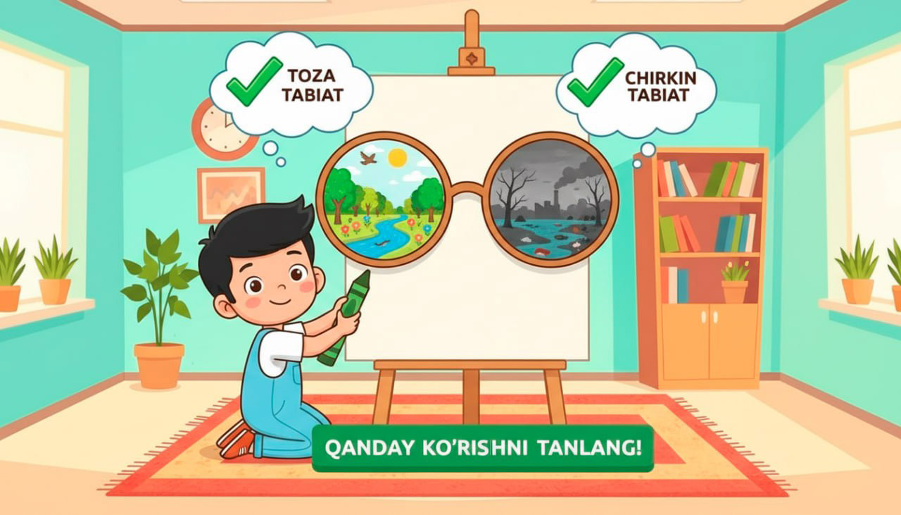 Tabiatni toza va iflos ko‘rinishi solishtirilgan ko‘zoynak